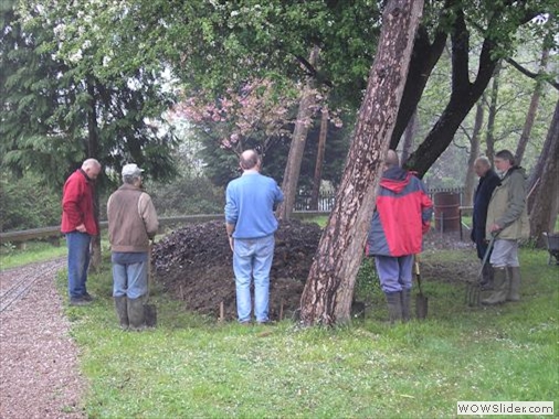 Admiring the new mound