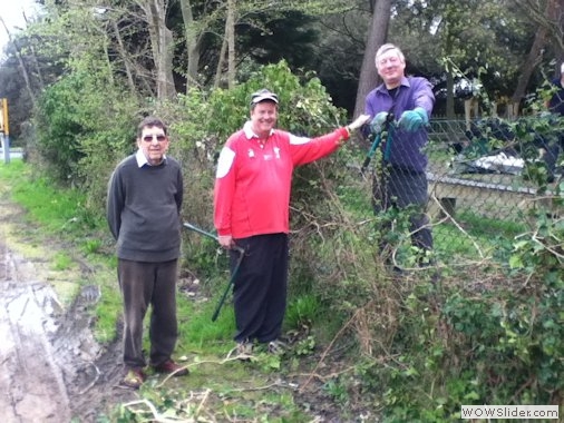 Clearing the hedgerow along our drive